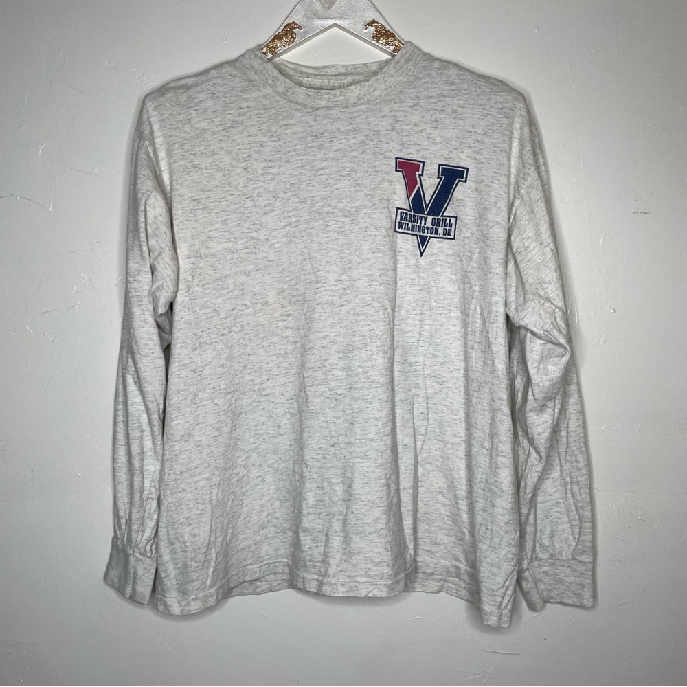 VINTAGE VARSITY GRILL WILMINGTON DE GRAY LONG SLEEVE SHIRT SZ L